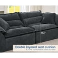 thumbnail image 6 of Hobestluk 104" Sectional Sofa Couches 3 Seater Modular Sofa, Cloud Couch with Removable Cushion, Boneless Couch, Modular Sectional Couches for Living Room (Dark Grey), 6 of 9
