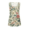 thumbnail image 6 of GERsome Women's Floral Tank Tops Summer Pleated Crewneck Sleeveless Tunic Flowy Loose T-Shirts S-5XL, 6 of 6