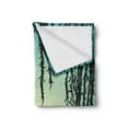 thumbnail image 2 of Dreamy Jungle Soft Flannel Fleece Blanket, Liana Cave and Sea View Sunset Scene Early Morning in the Wild, Cozy Plush for Indoor and Outdoor Use, 50" x 70", Pale Green Charcoal Grey, by Ambesonne, 2 of 5