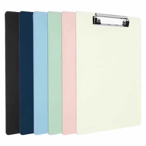 6 Pack Plastic Clipboards, Assorted Colors Clip Boards Bulk with Low Profile Clip for Classroom and Office Students, Teachers, Doctors, Nurses Use, 12 x 9 Inch A4 Letter Size