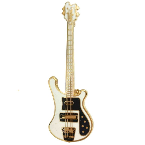 Rickenbacker Bass Pin -  White with Black Pickguard