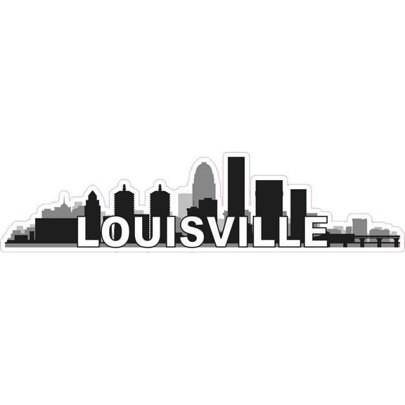 10in x 2.5in Louisville Skyline Sticker Vinyl Car Window Bumper Stickers
