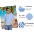 thumbnail image 5 of LVCBL Men's Casual Shirt Normal Heard Lapel Shirt Casual Shirt Light Blue 3XL, 5 of 6