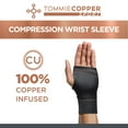 thumbnail image 4 of (2 pack) Tommie Copper Sport Compression Wrist Sleeve, Black, Adult, Small/Medium, Copper and Zinc Infused Muscle Recovery, 1 Sleeve, 4 of 10