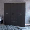 thumbnail image 2 of FM FURNITURE Guajira Modern 6-Door Wood Bedroom Armoire in Black Wenge, 2 of 7