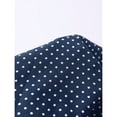 thumbnail image 6 of Navy Blue Polka Dot Short Sleeve Collared Shirt Dress, A-Line Maxi Dress For Women, 6 of 6