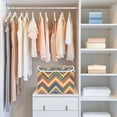 thumbnail image 4 of Yayeee Collapsible Cube Storage Bin with Lid Fabric Closet Decorative Basket with Handles, Orange Geometric, 4 of 7