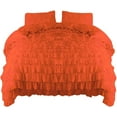 thumbnail image 2 of DNG Creations 1 Piece Full Waterfall Duvet Cover with Zipper Closure 800 Threads Count, 100% Egyptian Cotton ( Twin/Twin XL - Solid Orange ), 2 of 3