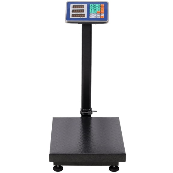 Industrial Equipment 660lbs Weight Computing Digital Scale Floor Platform Scale,0.1 lbs Accuracy Computing Floor Scale with LB/KG, Tare, Price Calculator, Black color,Construction Equipment