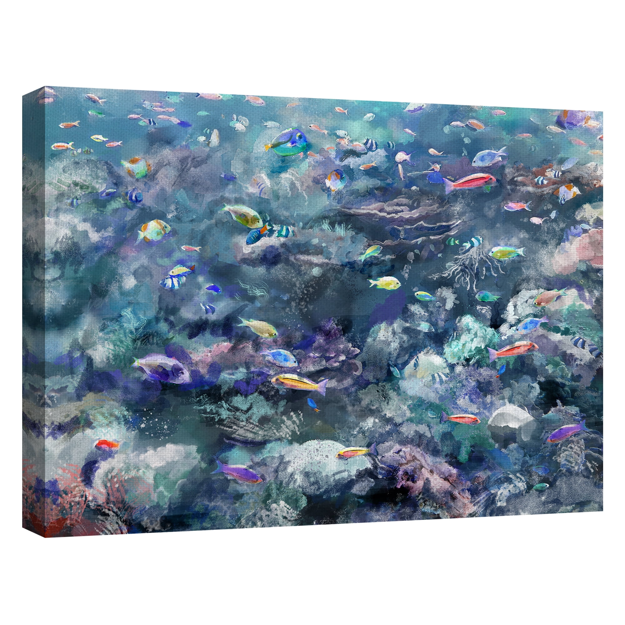 Masterpiece Art Gallery Underwater Colors I Fish Assortment by Studio Arts Canvas Art Print