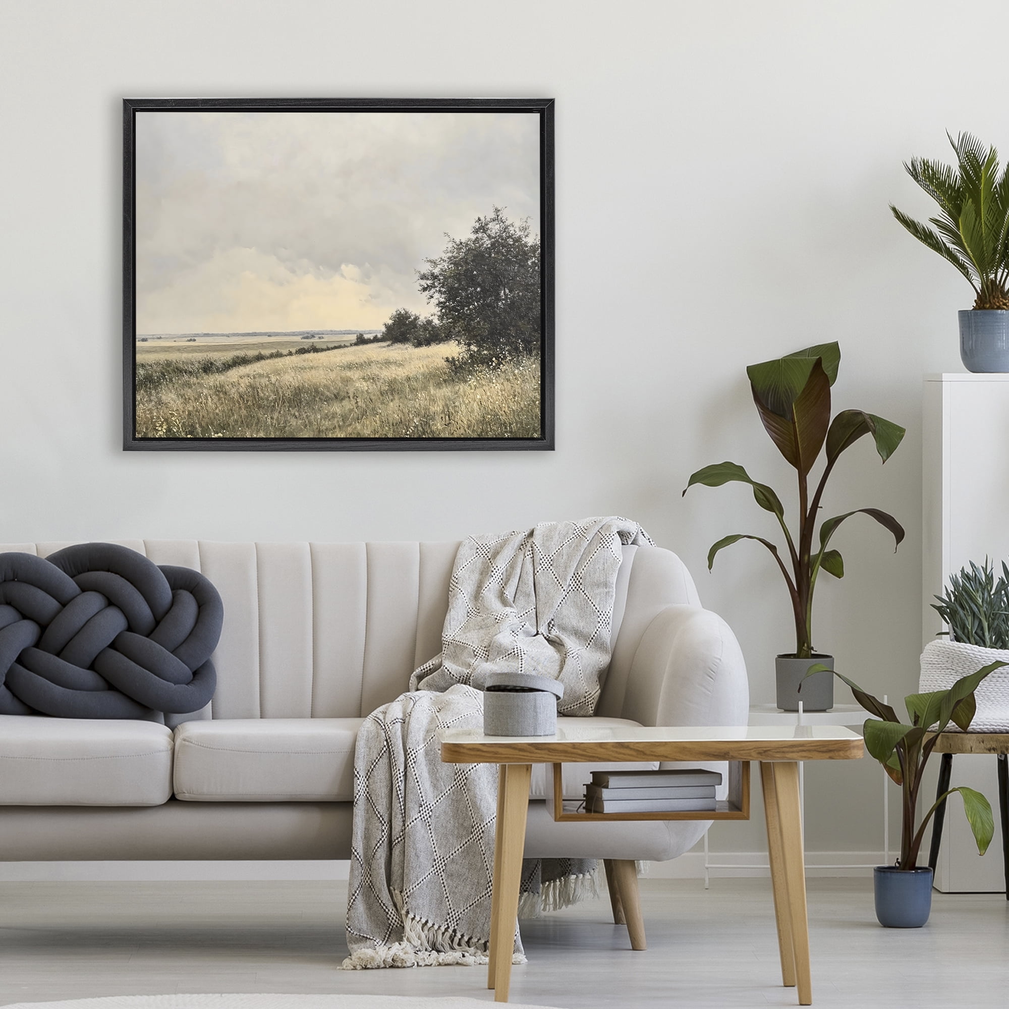Stupell Industries Rustic Countryside Hill Landscape Black Framed Floater Canvas Wall Art, design by Franklyn Gregory