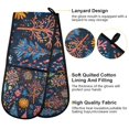 thumbnail image 2 of Yayeee Double Oven Mitt Kitchen Heat Resistant Baking 35" x7" Quilted Glove, Pink Christmas Splendor, 2 of 6