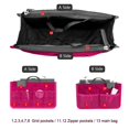 thumbnail image 2 of Organizer Insert Bag Polyester 20L Large Capacity Cosmetic Liner Bag Portable Multicoloured Travel Insert Handbag Pouch for Travel Business Cosmetic Makeup Storage, 2 of 9