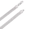 thumbnail image 2 of Men's 7.2mm Rhodium Plated Flat Herringbone Chain Necklace, 24 inches, 2 of 7