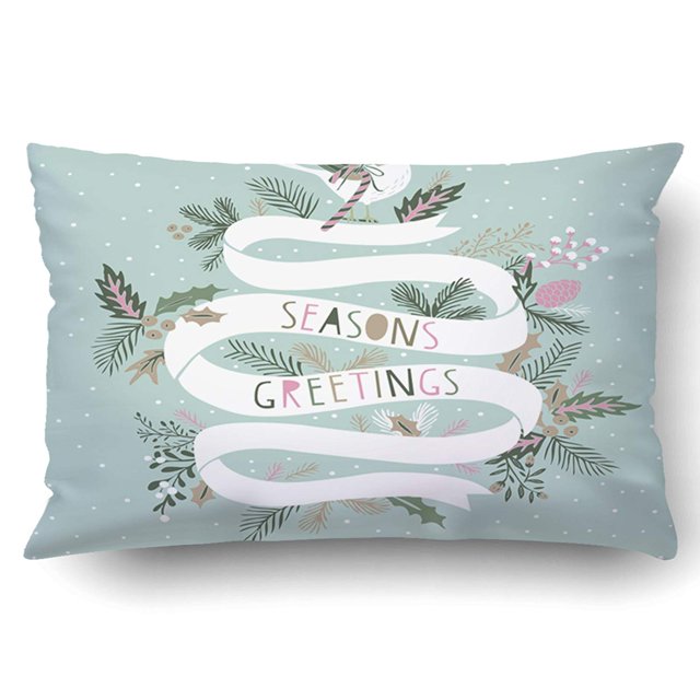 Funda de almohada ABPHQTO Navidad Plantas Lunares Blancos 50x75 cm