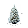 thumbnail image 3 of Vickerman Flocked Alaskan 36 Inch Artificial Christmas Tree with LED Lights, 3 of 4
