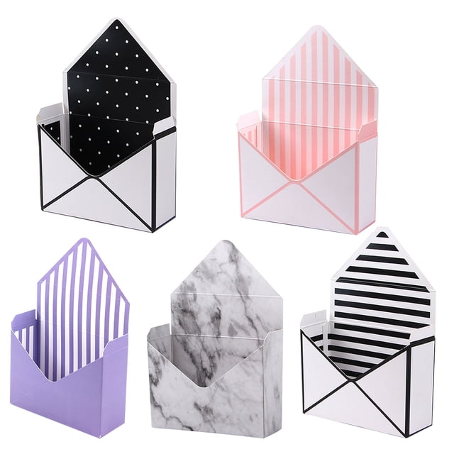 Miangastore 5pcs Envelop Designed Bouquet Storage Boxes Practical Flower Wrapping Boxes Mixed Style
