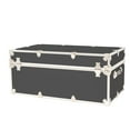 thumbnail image 6 of Rhino Trunk & Case Large Leather Embossed Vinyl Trunk With Removable Wheels, Summer Camp Footlocker, College Dorm Storage Chest, Sportsman Trunks - Seats 1000+ lbs. On Top 32"x18"x14" (Slate), 6 of 9
