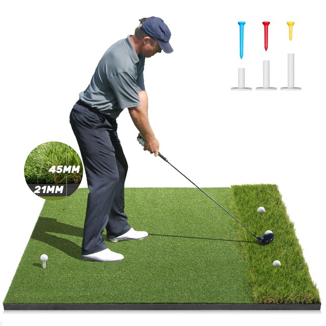 Alfombrilla de golf Ywitio Premium de doble césped, 1,5 x 1,2 m