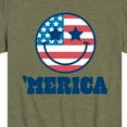 thumbnail image 3 of Instant Message - Merica Smile Face - Toddler & Youth Short Sleeve Graphic T-Shirt, 3 of 6