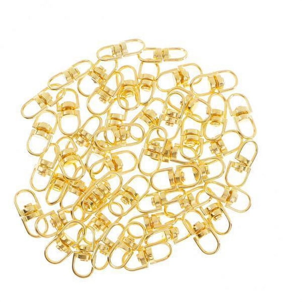 10x50 Piezas Conectores de Llavero Giratorios Eslabones de Llavero de Dos Extremos 19 Mm Dorado