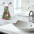 thumbnail image 6 of Haosy 2 Pack Kitchen Wash Cloths with Hanging Loops Absorbent Absorbent Quick Drying Hand Towels, Pink White Leaves and Strawberries, 6 of 7