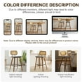 thumbnail image 4 of WOOW DEPOT 26" Counter Height Bar Stool Set of 4, w/ Rattan Mid Back Upholstered Modern PU Wooden Stool Barstool Chair for Kitchen Island Pub, 4 of 12