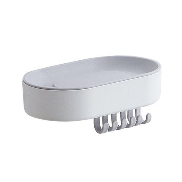 Advancent Estante de almacenamiento de esponja, soporte de plástico para baño, drenaje montado en la pared, organizador de cocina, estantes de Juegos de accesorios de baño Blanco
