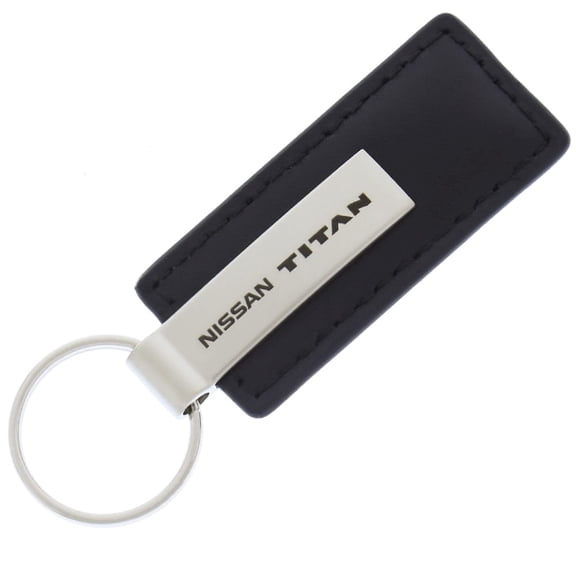 Nissan Titan Rectangular Leather Key chain (Black)