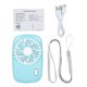 thumbnail image 1 of Mini ventilador de escritorio, recargable por USB, portátil, ventilador de refrigeración de plástico eléctrico con cordón para el cuello, azul Vogacara HA6345-03B, 1 of 6