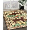 thumbnail image 3 of Ahgly Company Machine Washable Indoor Square Traditional Sienna Brown Area Rugs, 4' Square, 3 of 7