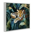 thumbnail image 4 of Stupell Industries Leopard Sleeping in Leaves Animals & Insects Painting White Framed Art Print Wall Art, 14 x 11, 4 of 10