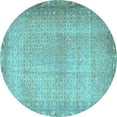 thumbnail image 1 of Ahgly Company Indoor Round Persian Light Blue Traditional Area Rugs, 3' Round, 1 of 4