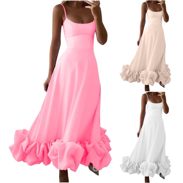 Gspmoly Robes pour Femmes, Mode Femmes Été Décontracté Poche Solide Camisoles Sans Manches Mini Robe Robes Formelles pour Femmes Offres de Vacances