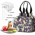 thumbnail image 4 of Golden Retriever and Floral Drawstring Lunch Bag Women - Drawstring Lunch Bag Insulated for Work Office - Stain-Resistant Large Lunchbags for Women with Multi-Pockets, 4 of 6
