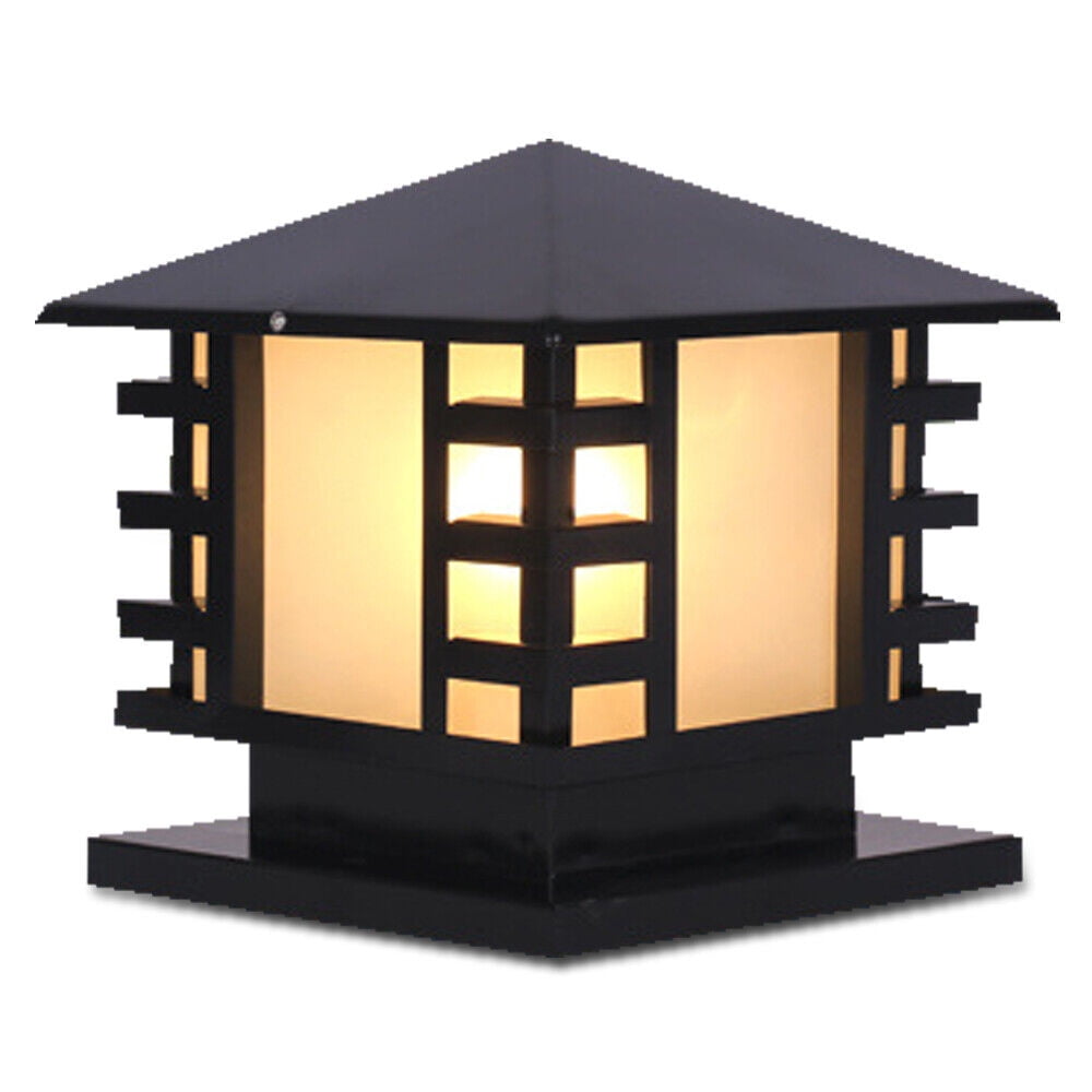 Retro Outdoor Post Lamp Garden Pillar Light Yard Gate Lantern Lamp Waterproof