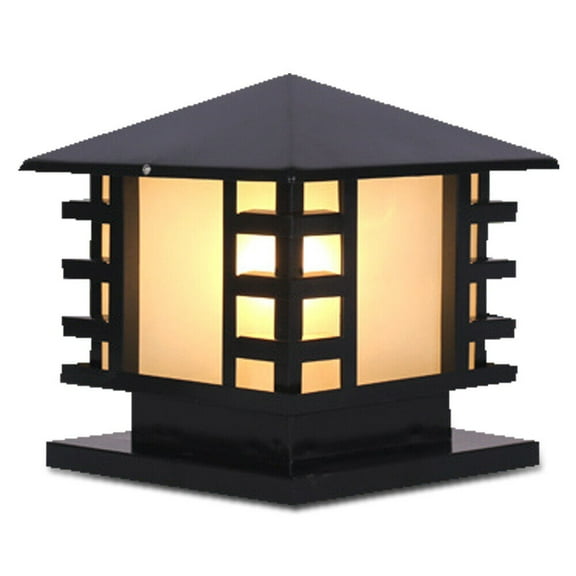 Black Outdoor Retro Pillar Light Garden Waterproof Light Patio Yard Gate Post Lamp