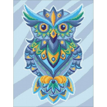 UPC: 4630103942035 | Diamond Painting Kit Colourful Owl Crafting Spark 10.6 x 14.9 in CS2544 Embroidery Blue Easy