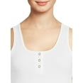 thumbnail image 5 of No Boundaries Crop Henley Tank Top, Women's and Women's Plus, 5 of 5