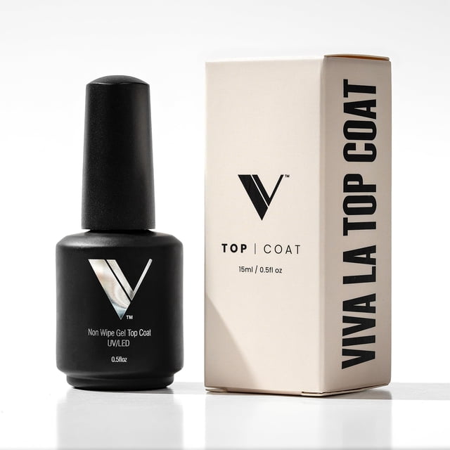 Gel Top Coat V Beauty Pure, no se limpia, de larga duración, 15 ml