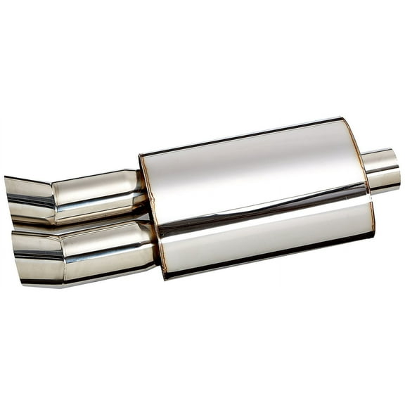 Spec-D Tuning MF-RS3DTM Universal Fitment Dtm Style Dual Tip Muffler Stainless Steel