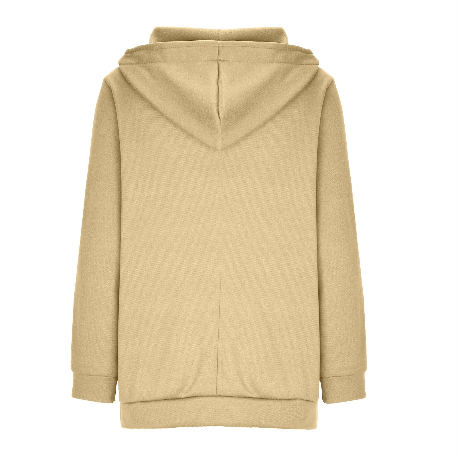 WMTBSRSW Women's Plus Size S-5XL Hoodies Zip Up Solid Hooded Sweatshirts Casual Long Sleeve Sweatshirts with Pockets Fleece Lined Hood Jackets Beige Small