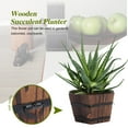 thumbnail image 4 of BESTYASH 1 Pce Jardinières en Tonneau pour Succulentes avec Design en Bois Brun, 4 of 6