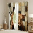 thumbnail image 3 of Castle Fairy Highland Cow Blackout Curtains Set of 2 (52x84 Each) for Teens,Geometric Plaid Window Curtains,Animal Print Curtains and Drapes,Lightweight Room Decor, 3 of 6