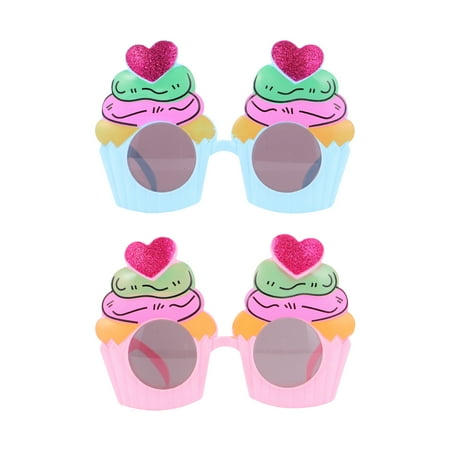 

HOMEMAXS 2 Pcs Ice Cream Shape Decorative Plastic Birthday Eyeglasses Photography Props