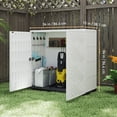 thumbnail image 5 of OFFIGAM Outdoor Storage Cabinet with Shelves Waterproof Plastic Garage Closed Storage White 34.25x33.5x15.08 Inch, 5 of 9
