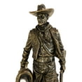thumbnail image 6 of Old World Rustic Western Cowboy Holding Horse Saddle and Rifle Gun Statue 12"H, 6 of 9