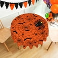 thumbnail image 5 of Halloween Tablecloth Spider Web Orange Round Tablecloth 60 inch Table Cloths Cover Mat Spill Proof Table Covers for Kitchen Party Dinner Tabletop Decoration, 5 of 6