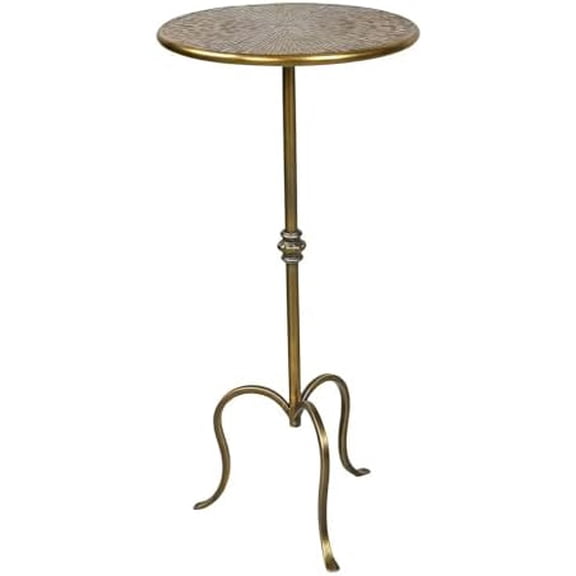 Metal Side Table, Martini Style Coffee Table Vintage Small Round Aceent Table 23inch for Living Room Bedroom Antique