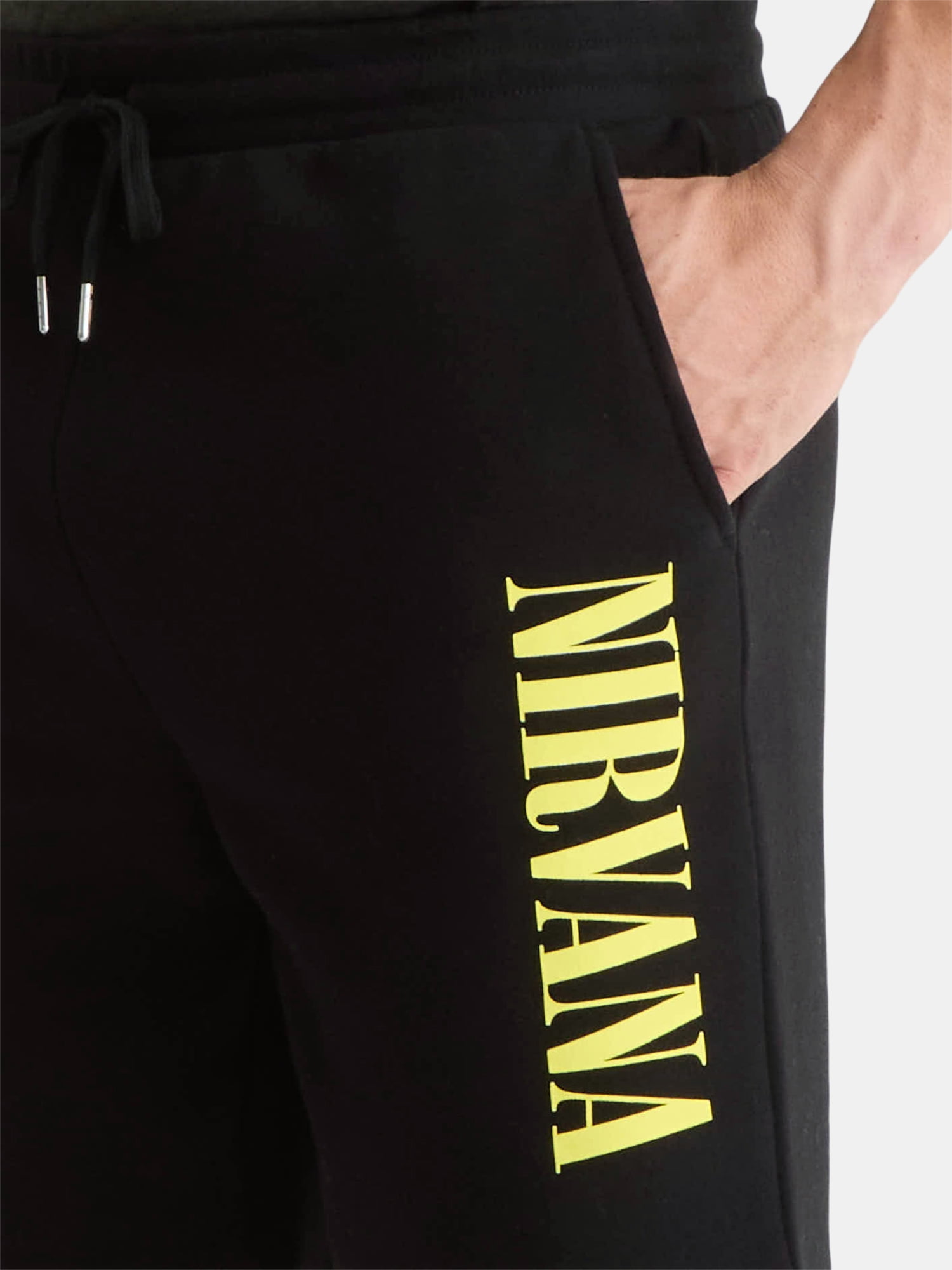 Nirvana Men's & Big Men's Smiley Graphic Jogger Shorts, Sizes XS-3XL